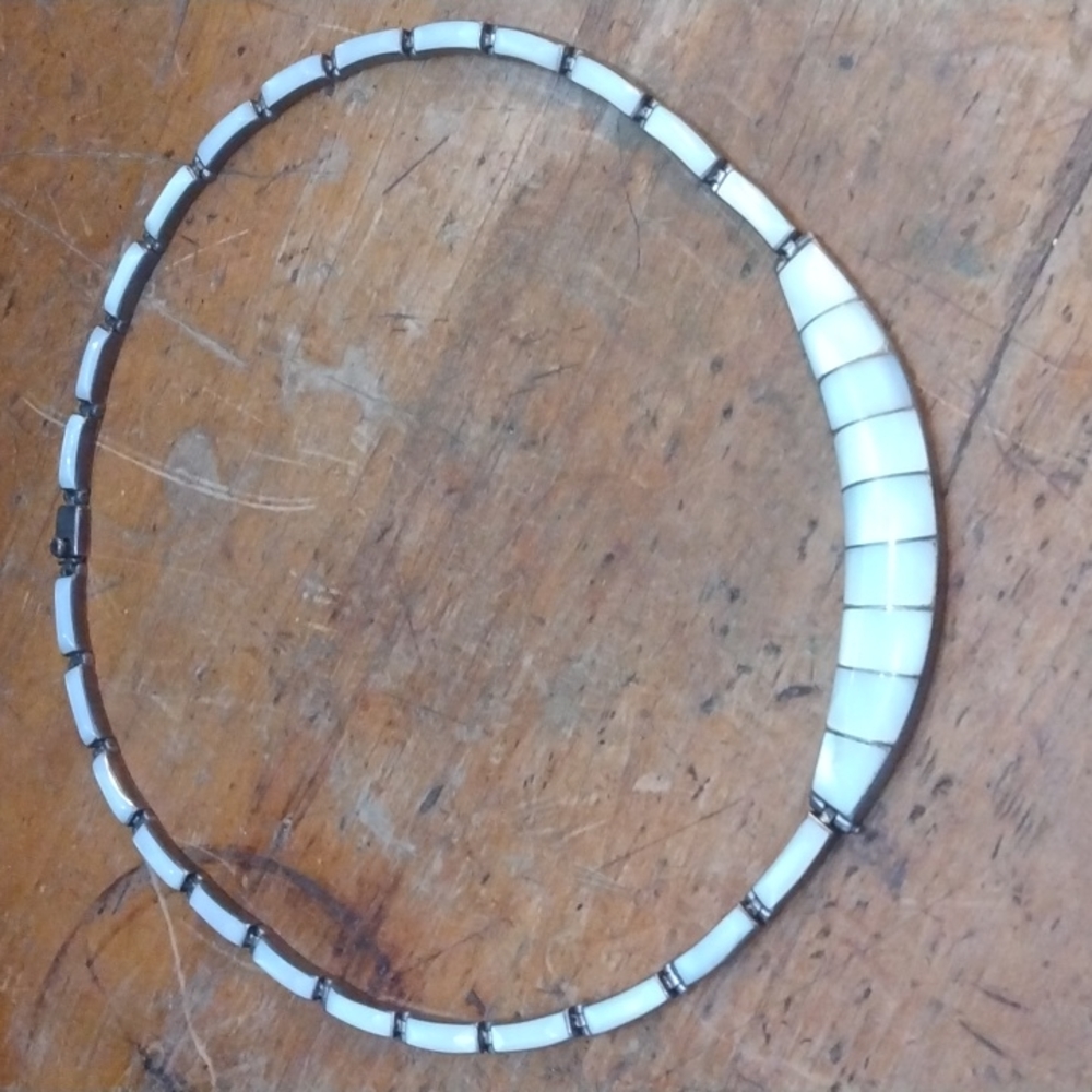 Sterling silver and shell necklace